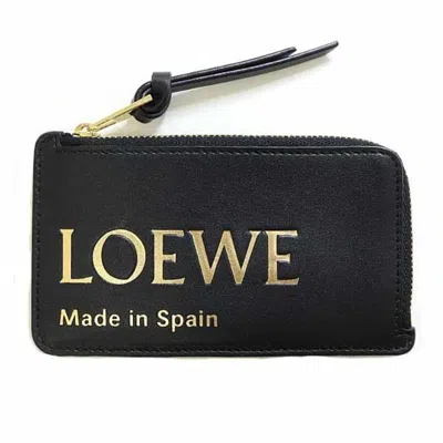 Pre-owned Loewe Black Leather Coin Purse/coin Case ()