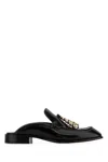 Loewe Black Leather Edge Slippers In Black