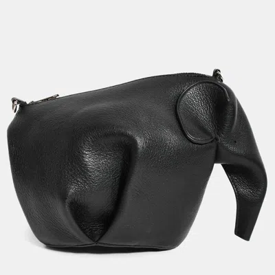 Pre-owned Loewe Black Leather Elephant Bag With Strap