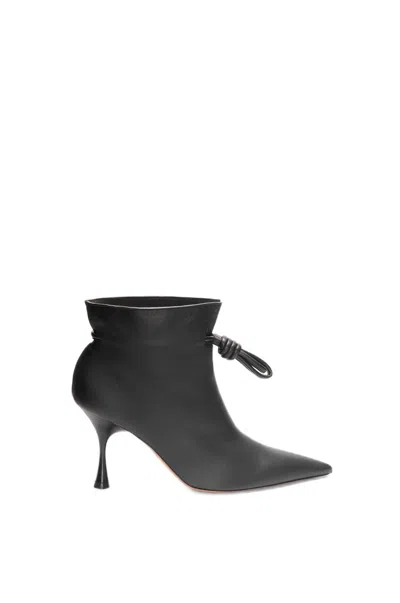Loewe Black Leather Flamenco Boots For Women