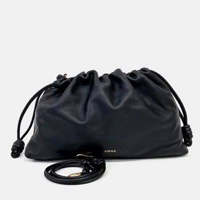 Pre-owned Loewe Black Leather Flamenco Large