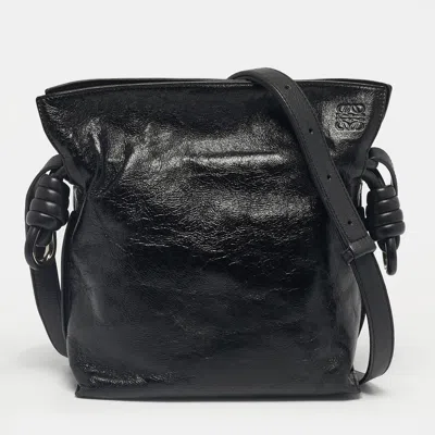 Pre-owned Loewe Black Leather Flamenco Shoulder Bag