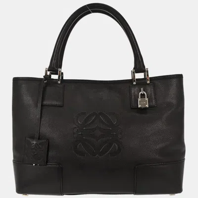 Pre-owned Loewe Black Leather Fusta Tote Handbag