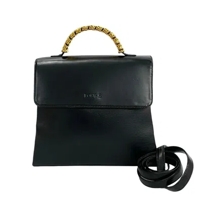 Pre-owned Loewe Black Leather Handbag Shoulder Bag ()