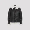 Loewe Buttoned Shearling Leather Jacket In Black