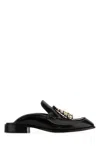 Loewe Black Leather Edge Slippers In Black