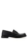 Loewe Penny Strap Round Toe Stitched Detailing Loafers In Black