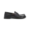 Loewe Penny Strap Round Toe Stitched Detailing Loafers In Black