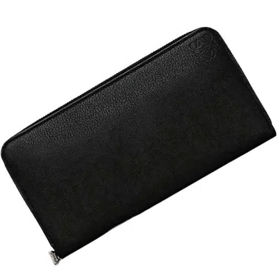 Pre-owned Loewe Black Leather Long Wallet (bi-fold) ()