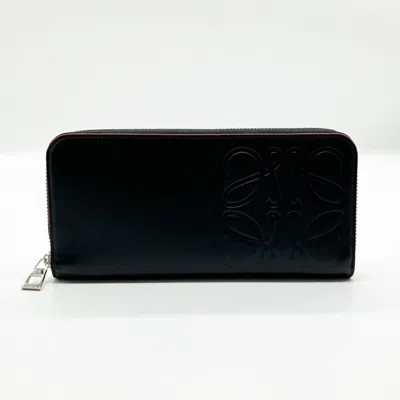 Pre-owned Loewe Black Leather Long Wallet (bi-fold) ()