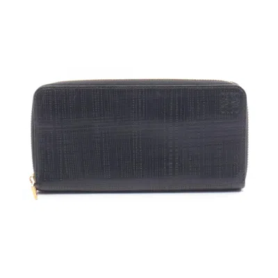 Pre-owned Loewe Black Leather Long Wallet (bi-fold) ()