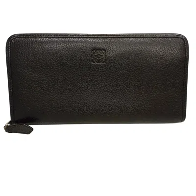 Pre-owned Loewe Black Leather Long Wallet (bi-fold) ()