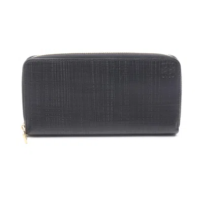 Pre-owned Loewe Black Leather Long Wallet (bi-fold) ()