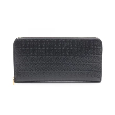 Pre-owned Loewe Black Leather Long Wallet (bi-fold) ()