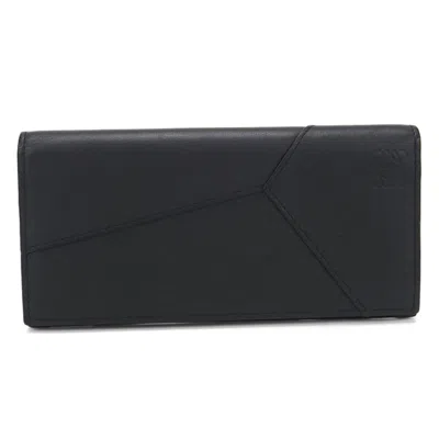 Pre-owned Loewe Black Leather Long Wallet (bi-fold) ()
