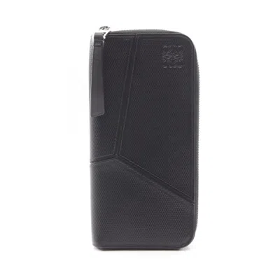 Pre-owned Loewe Black Leather Long Wallet (bi-fold) ()