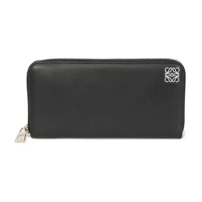 Pre-owned Loewe Black Leather Long Wallet (bi-fold) ()