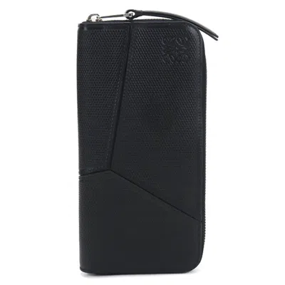 Pre-owned Loewe Black Leather Long Wallet (bi-fold) ()
