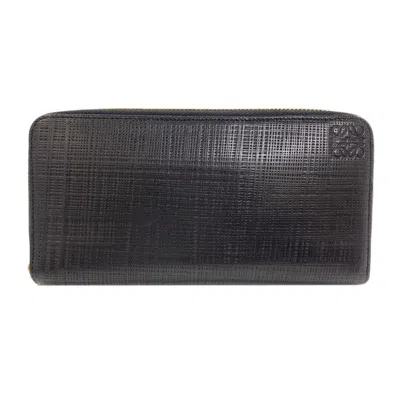Pre-owned Loewe Black Leather Long Wallet (bi-fold) ()