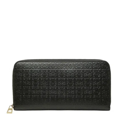 Pre-owned Loewe Black Leather Long Wallet (bi-fold) ()