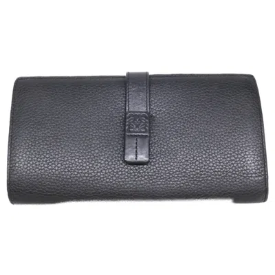 Pre-owned Loewe Black Leather Long Wallet (bi-fold) ()