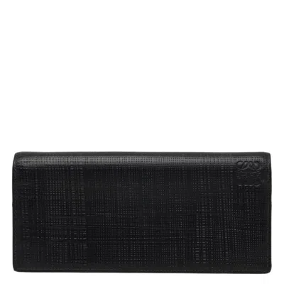 Pre-owned Loewe Black Leather Long Wallet (bi-fold) ()