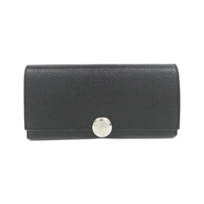 Pre-owned Loewe Black Leather Long Wallet (bi-fold) ()