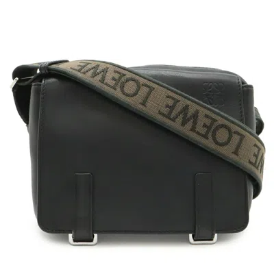 Pre-owned Loewe Black Leather Messenger Bag Shoulder Bag ()