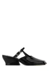 Loewe Black Leather Onda Mules In Black