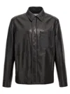 Loewe Black Lamb Skin Overshirt In Black