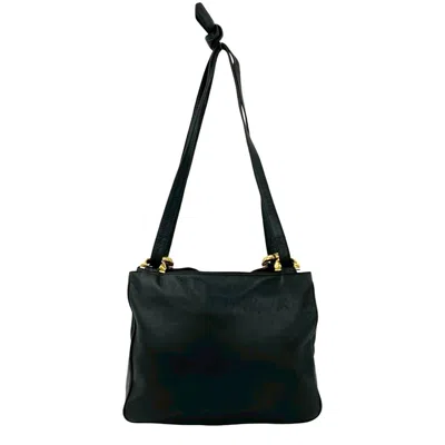 Pre-owned Loewe Black Leather Pochette Shoulder Bag ()
