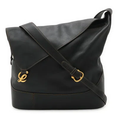 Pre-owned Loewe Black Leather Pouch Shoulder Bag ()