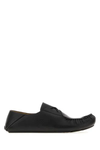 Loewe Black Leather Rambla Loafers In Multi