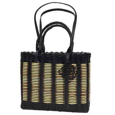 Pre-owned Loewe Black Leather Rattan Tote Bag ()