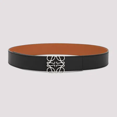 LOEWE BLACK LEATHER REVERSIBLE ANAGRAM BELT