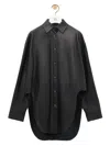 Loewe Tailored Shirt With Curved Hem And Spread Collar In Black