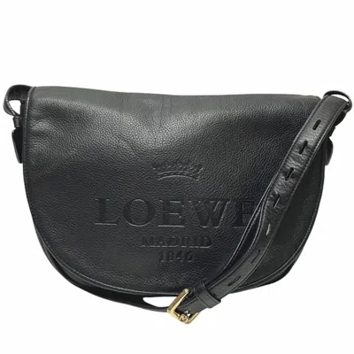 Pre-owned Loewe Black Leather Shoulder Bag ()