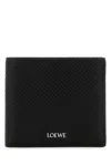 Loewe Bifold Coin Wallet In Textured Classic Calfskin In Black