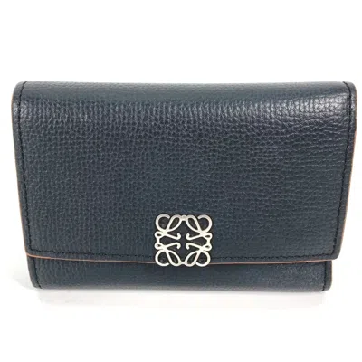 Pre-owned Loewe Black Leather Wallet (tri-fold) ()