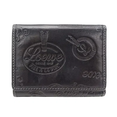 Pre-owned Loewe Black Leather Wallet (tri-fold) ()