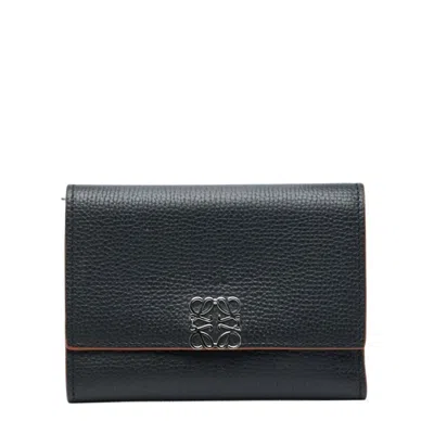 Pre-owned Loewe Black Leather Wallet (tri-fold) ()
