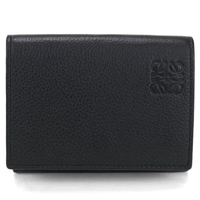 Pre-owned Loewe Black Leather Wallet (tri-fold) ()