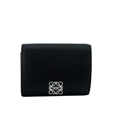 Pre-owned Loewe Black Leather Wallet (tri-fold) ()