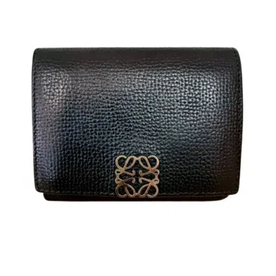 Pre-owned Loewe Black Leather Wallet (tri-fold) ()