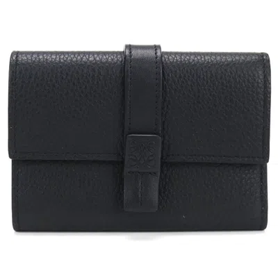 Pre-owned Loewe Black Leather Wallet (tri-fold) ()