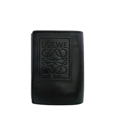 Pre-owned Loewe Black Leather Wallet (tri-fold) ()