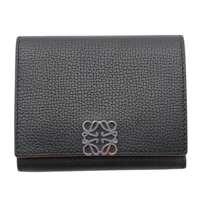 Pre-owned Loewe Black Leather Wallet (tri-fold) ()