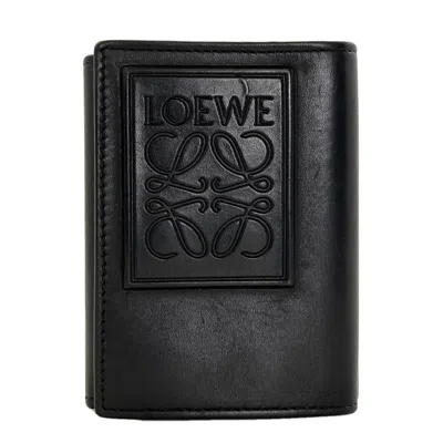 Pre-owned Loewe Black Leather Wallet (tri-fold) ()