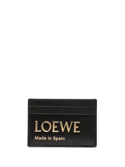 Loewe Black Logo-embossed Leather Card Holder