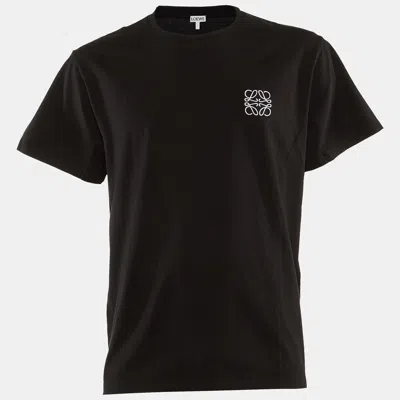 Pre-owned Loewe Black Logo Embroidered Cotton Crew Neck T-shirt Xxl